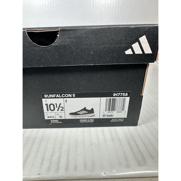 Size 10.5 Men’s Adidas RUNFALCON 5 CLOUDFOAM Running Sneakers Shoes Black White main image 6
